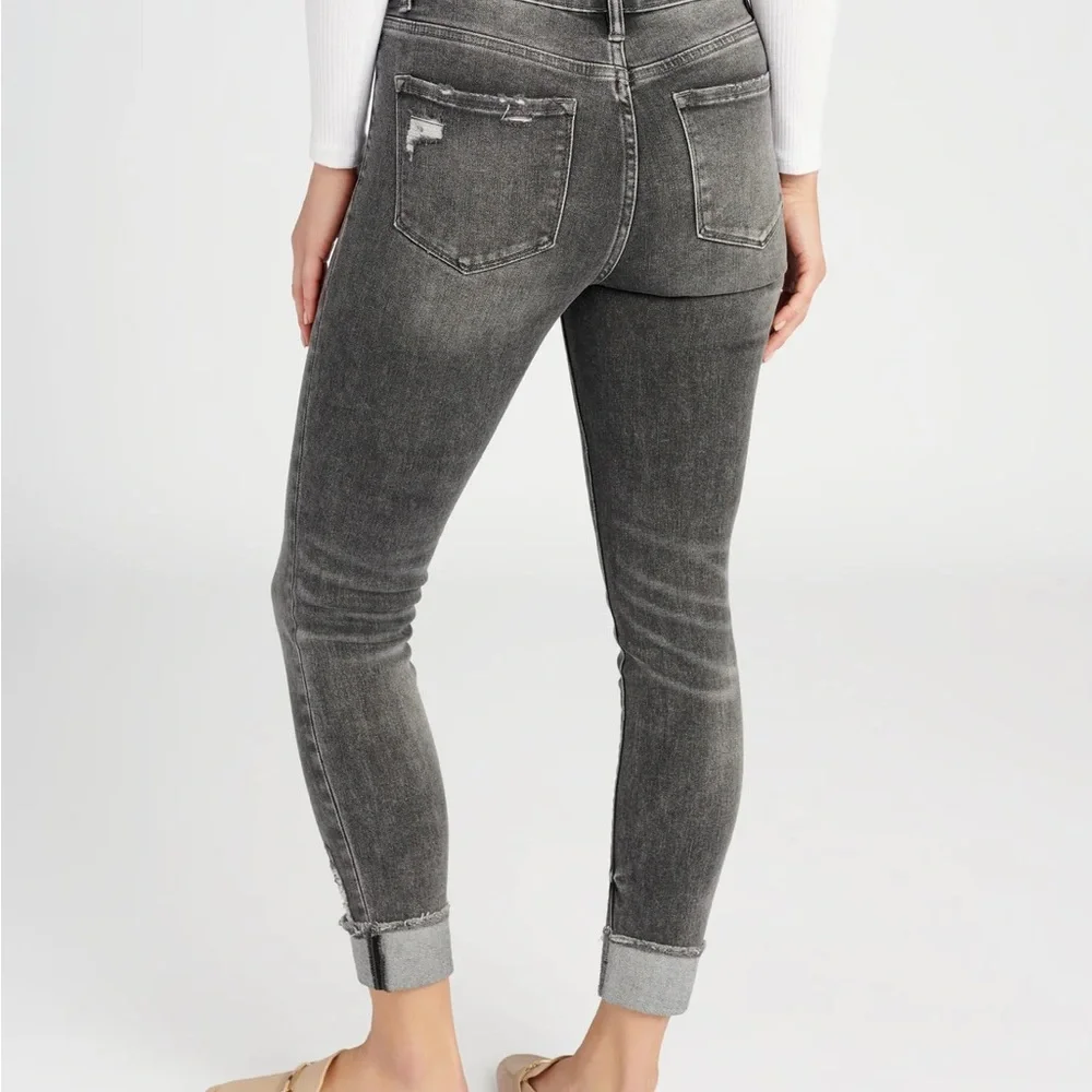 High Rise Cuffed Skinny Jeans in Grey - NWT - Picture 4 of 6